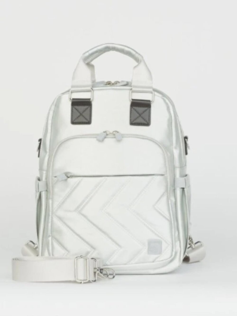 IHKWIP Convertible Everyday Explorer Backpack-Silver Metallic A629775 NEW